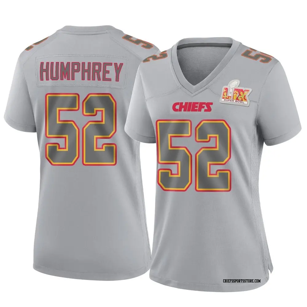 Game Gray Women's Creed Humphrey Kansas City Chiefs Atmosphere Fashion Super Bowl LIX Jersey