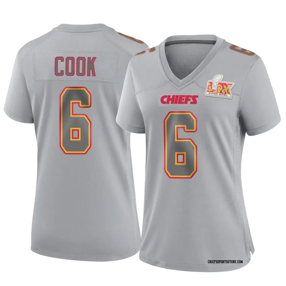 Game Gray Women's Kenny Cook Kansas City Chiefs Atmosphere Fashion Super Bowl LIX Jersey