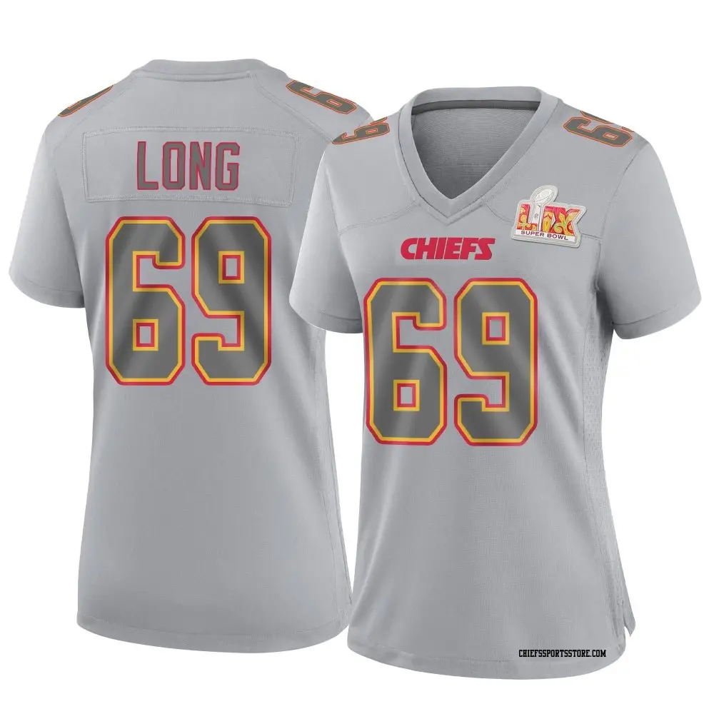 Game Gray Women's Kyle Long Kansas City Chiefs Atmosphere Fashion Super Bowl LIX Jersey
