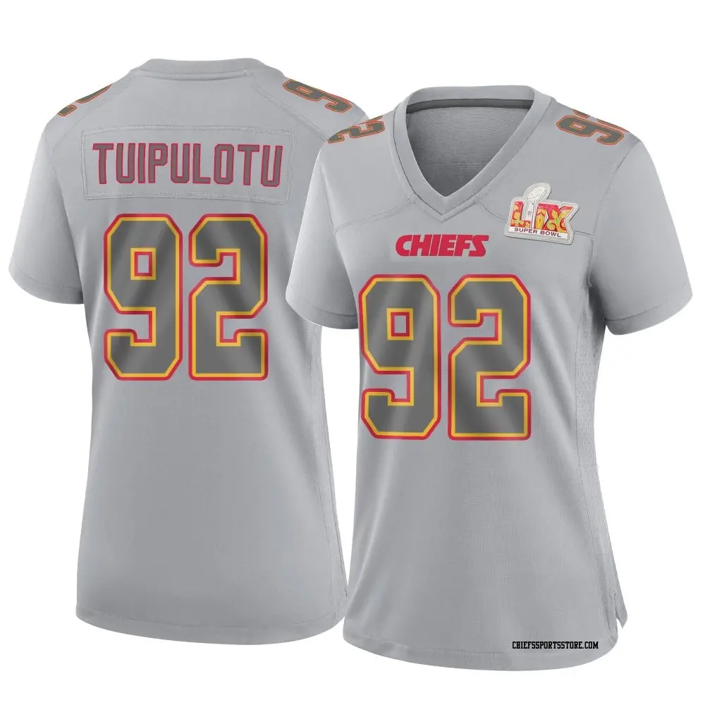 Game Gray Women's Marlon Tuipulotu Kansas City Chiefs Atmosphere Fashion Super Bowl LIX Jersey