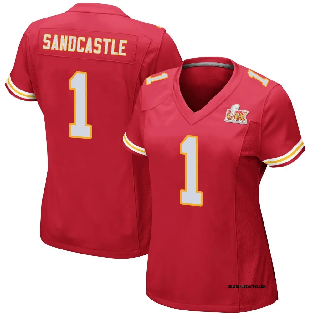 Game Red Women's Leon Sandcastle Kansas City Chiefs Team Color Super Bowl LIX Jersey