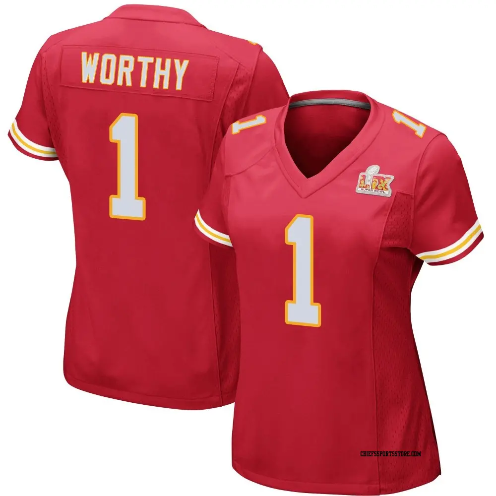 Game Red Women's Xavier Worthy Kansas City Chiefs Team Color Super Bowl LIX Jersey