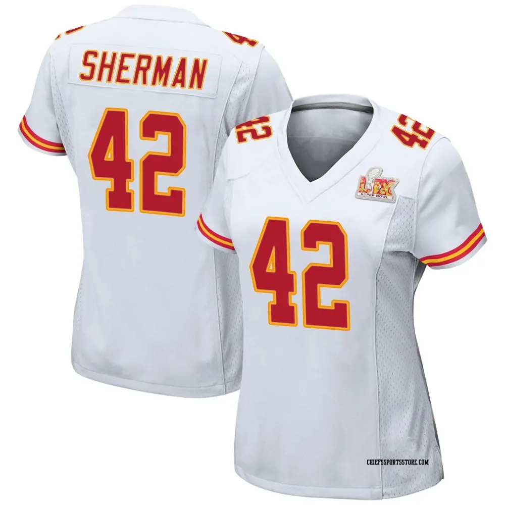 Game White Women's Anthony Sherman Kansas City Chiefs Super Bowl LIX Jersey