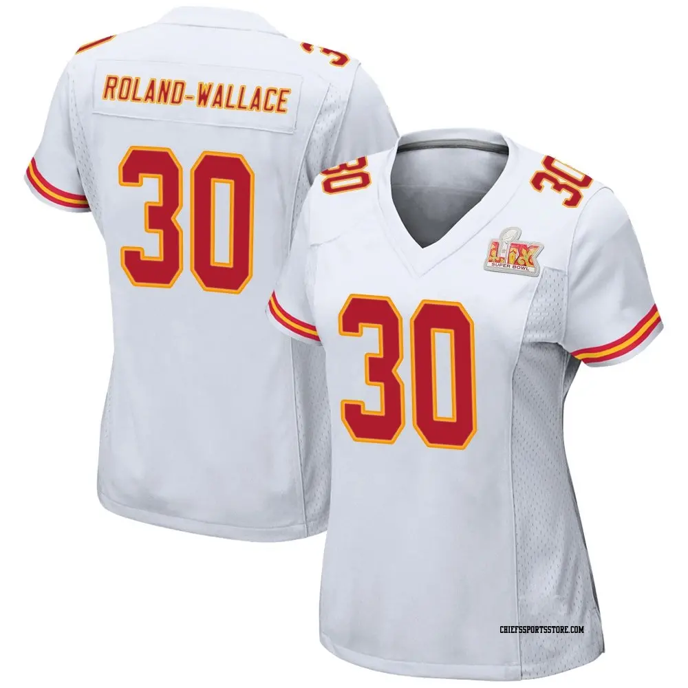 Game White Women's Christian Roland-Wallace Kansas City Chiefs Super Bowl LIX Jersey