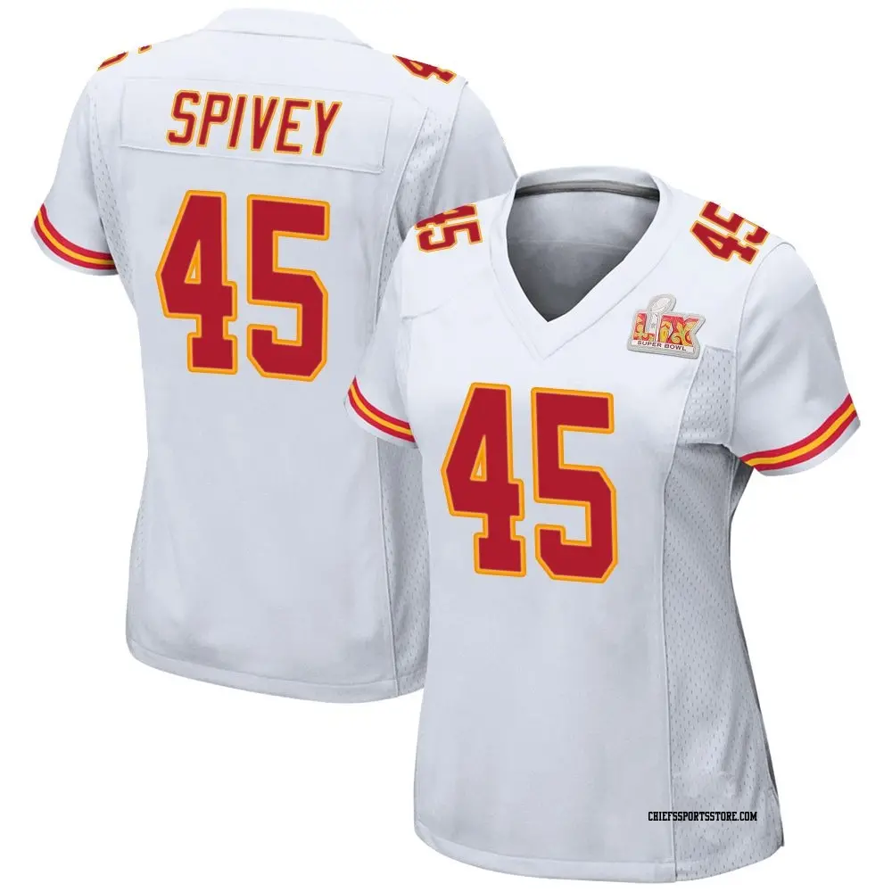 Game White Women's Geor'Quarius Spivey Kansas City Chiefs Super Bowl LIX Jersey