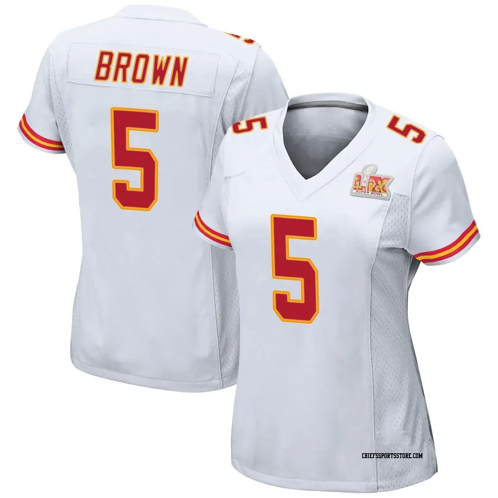 Game White Women's Hollywood Brown Kansas City Chiefs Super Bowl LIX Jersey