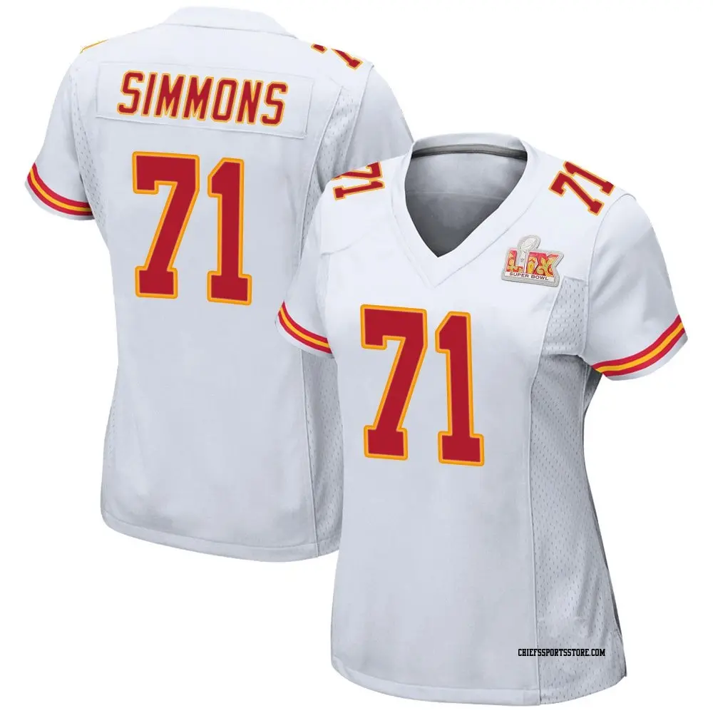 Game White Women's Josh Simmons Kansas City Chiefs Super Bowl LIX Jersey
