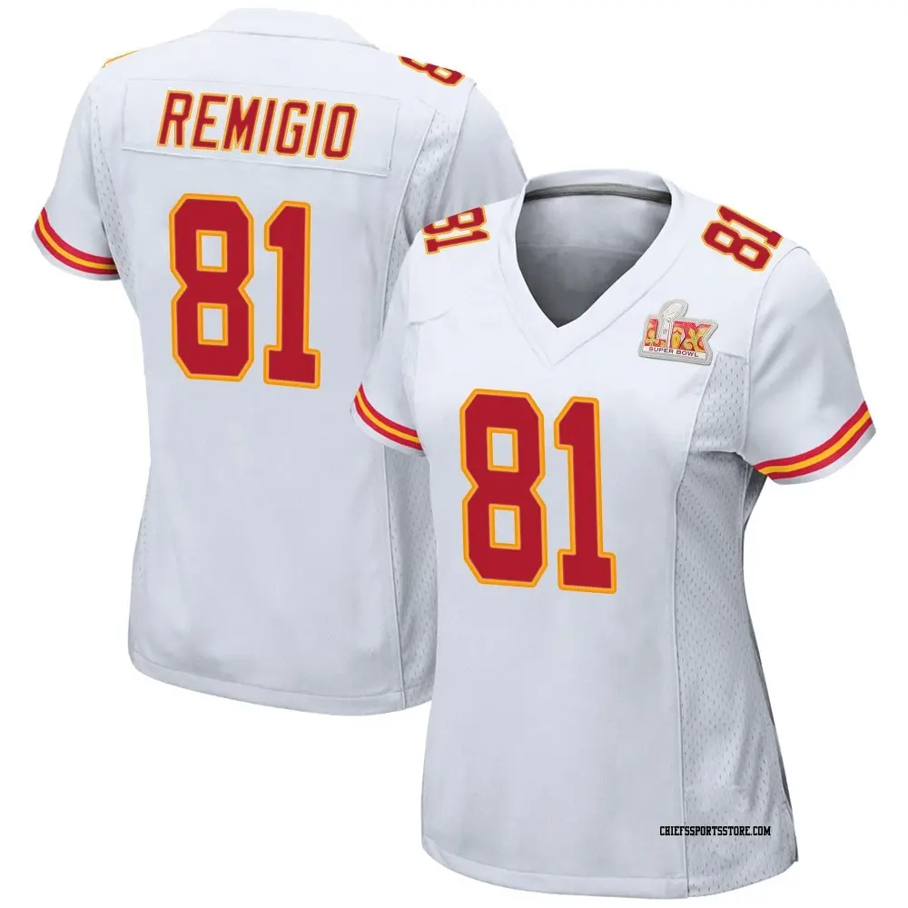 Game White Women's Nikko Remigio Kansas City Chiefs Super Bowl LIX Jersey
