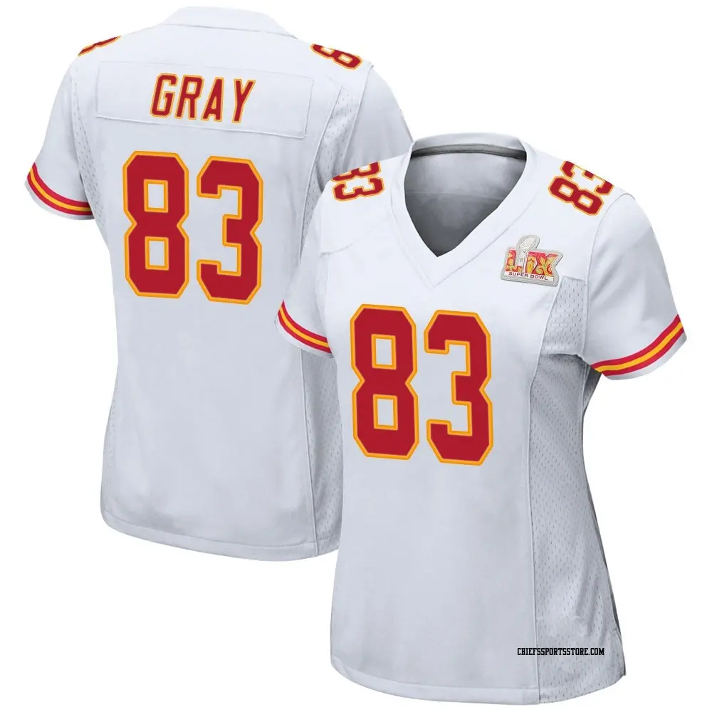 Game White Women's Noah Gray Kansas City Chiefs Super Bowl LIX Jersey
