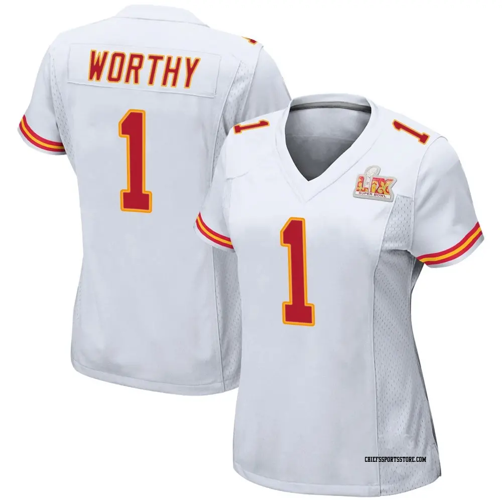 Game White Women's Xavier Worthy Kansas City Chiefs Super Bowl LIX Jersey
