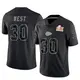 Limited Black Men's Charcandrick West Kansas City Chiefs Reflective Super Bowl LIX Jersey