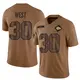 Limited Brown Men's Charcandrick West Kansas City Chiefs 2023 Salute To Service Jersey