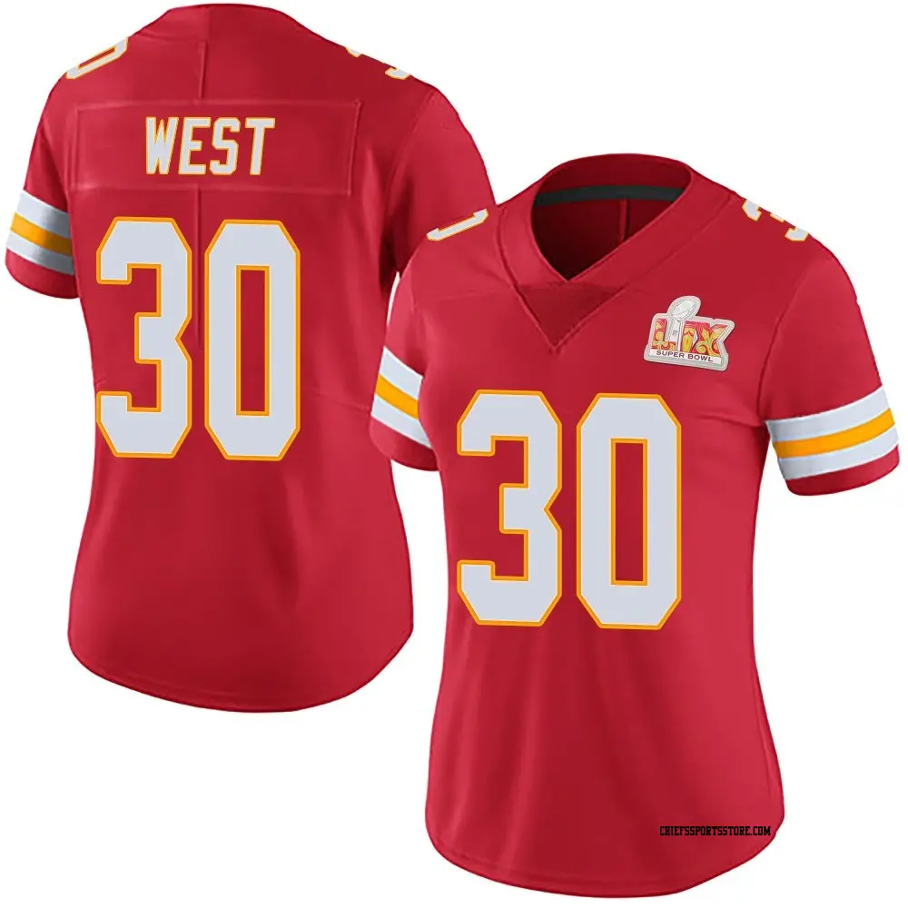 Limited Red Women's Charcandrick West Kansas City Chiefs Team Color Vapor Untouchable Super Bowl LIX Jersey