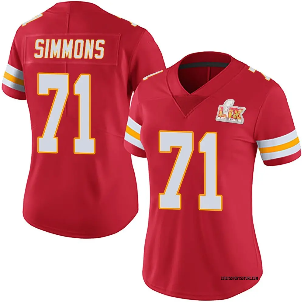 Limited Red Women's Josh Simmons Kansas City Chiefs Team Color Vapor Untouchable Super Bowl LIX Jersey
