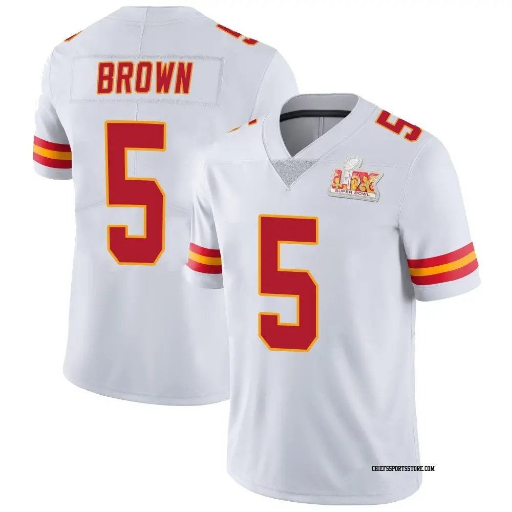 Limited White Men's Hollywood Brown Kansas City Chiefs Vapor Untouchable Super Bowl LIX Jersey