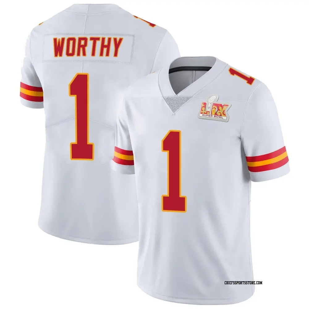 Limited White Men's Xavier Worthy Kansas City Chiefs Vapor Untouchable Super Bowl LIX Jersey