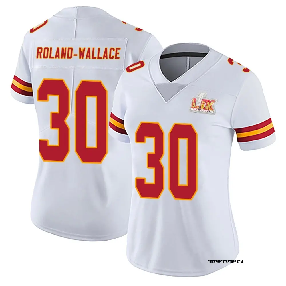 Limited White Women's Christian Roland-Wallace Kansas City Chiefs Vapor Untouchable Super Bowl LIX Jersey