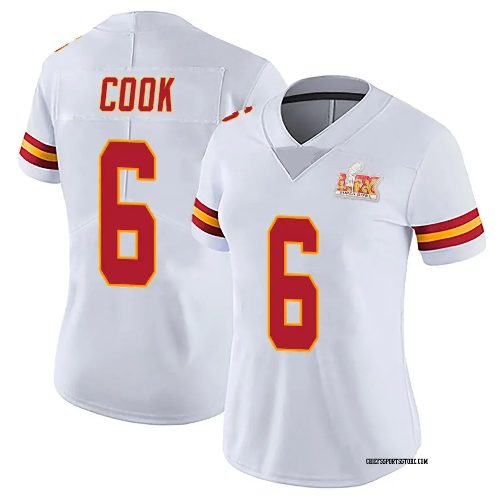 Limited White Women's Kenny Cook Kansas City Chiefs Vapor Untouchable Super Bowl LIX Jersey