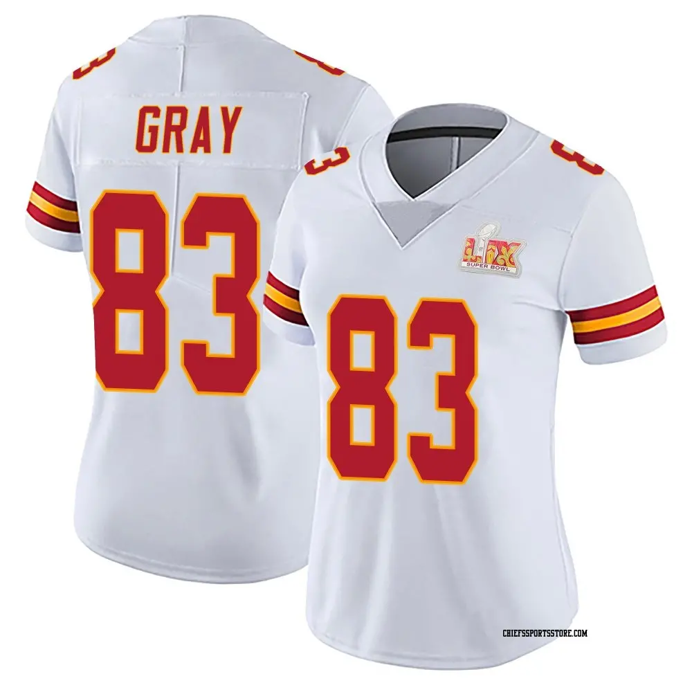 Limited White Women's Noah Gray Kansas City Chiefs Vapor Untouchable Super Bowl LIX Jersey