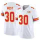 Limited White Youth Charcandrick West Kansas City Chiefs Vapor F.U.S.E. Super Bowl LIX Jersey