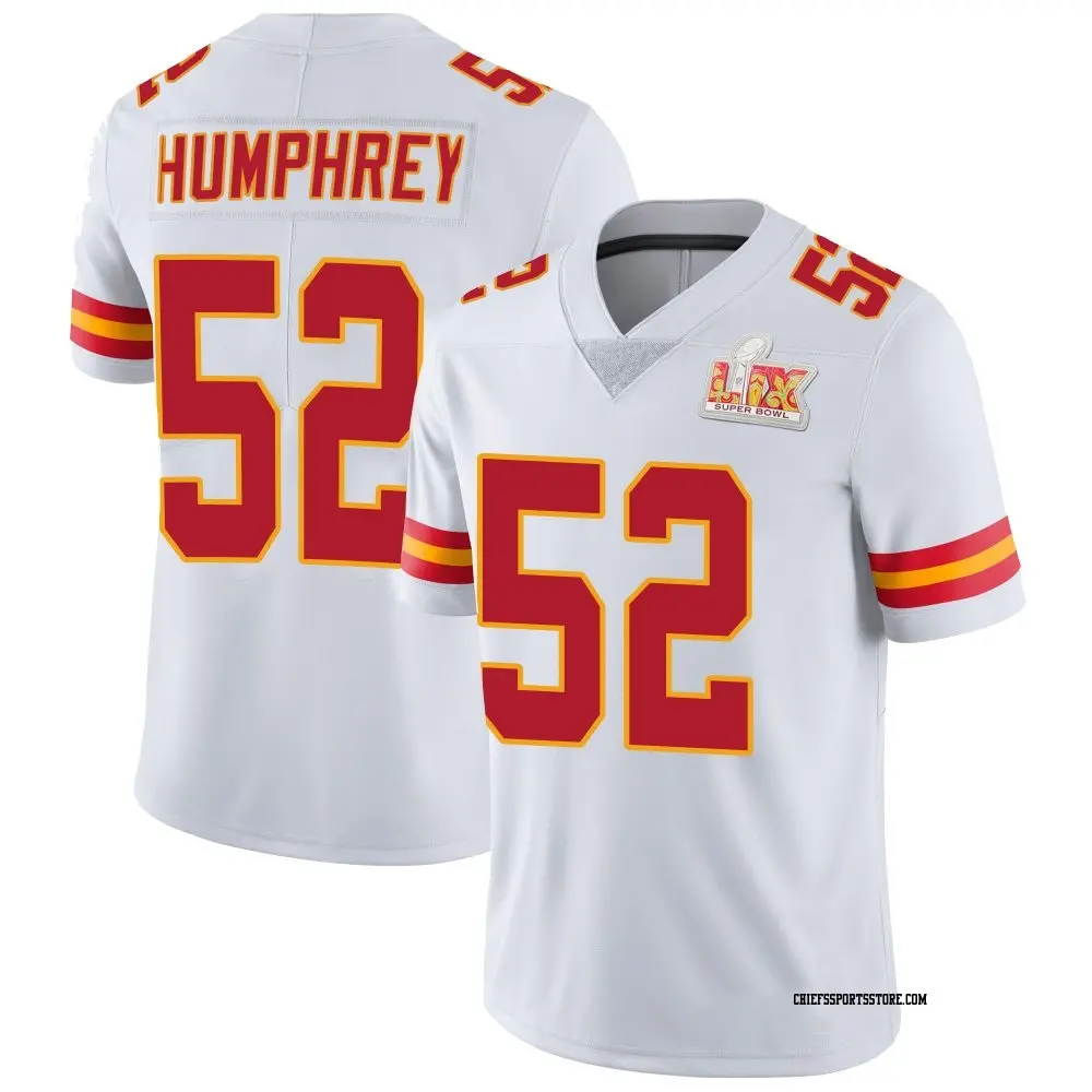 Limited White Youth Creed Humphrey Kansas City Chiefs Vapor Untouchable Super Bowl LIX Jersey