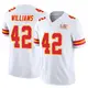 Limited White Youth Major Williams Kansas City Chiefs Vapor F.U.S.E. Super Bowl LIX Jersey