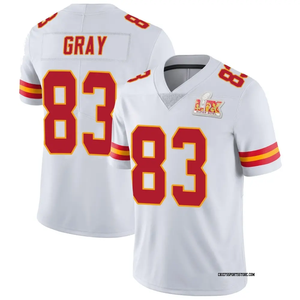Limited White Youth Noah Gray Kansas City Chiefs Vapor Untouchable Super Bowl LIX Jersey